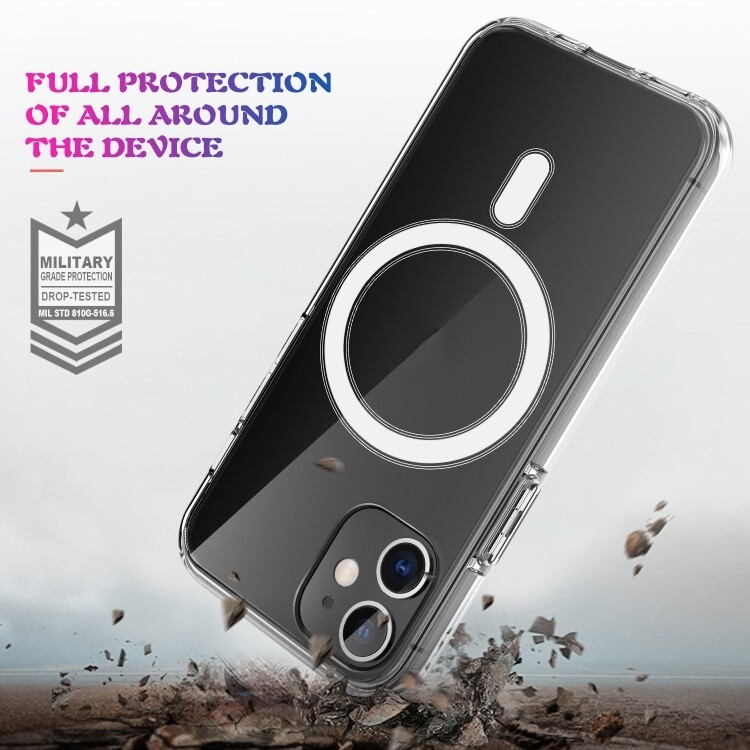 For iPhone 11 Magsafe Case Simple Magnetic Ring All-inclusive Clear Crystal Acrylic PC +TPU Shockproof Case (Transparent) - 2