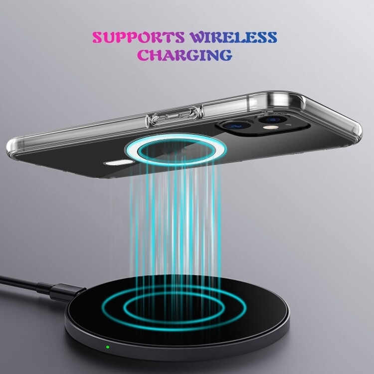 For iPhone 11 Magsafe Case Simple Magnetic Ring All-inclusive Clear Crystal Acrylic PC +TPU Shockproof Case (Transparent) - 5