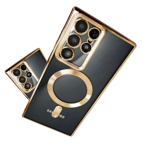 Case Pochette MagsaFe pour Samsung Galaxy S23 ULTRA Silicone Simple Transparent Gold
 Fiche Technique et Prix au Maroc