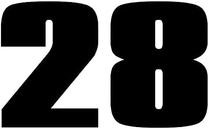 Autocollants décoratifs 15 x 10,6 cm - Numéro de moto 28 - Motard réfléchissant - Accessoires automobiles - Autocollant en vinyle - Style de voiture (couleur : noir)
 Fiche Technique et Prix au Maroc