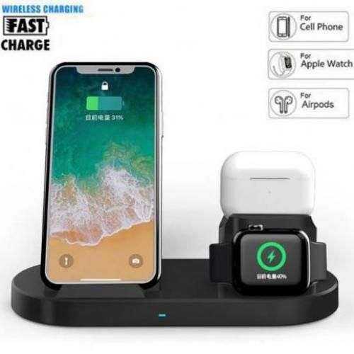 3 In 1 Fast Charge Qi Wireless Charging Stand Dock
 Fiche Technique et Prix au Maroc