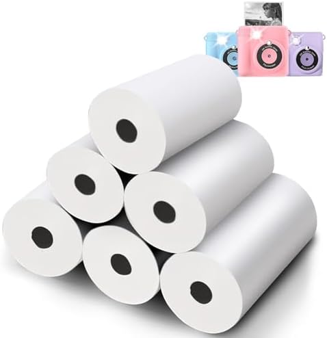 6 Rolls Camera Printer Paper - GKTZ Kids Instant Print Camera - HD Printing Thermal Print Paper Set - Refill Replace Camera Printer Paper Fiche Technique et Prix au Maroc