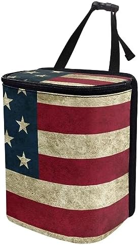 Yewattles Poubelle de voiture drapeau américain avec couvercle, sac poubelle de voiture suspendu, étanche et anti-fuite pour accessoires de voiture, véhicule automobile
 Fiche Technique et Prix au Maroc