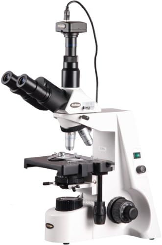 AmScope T690C-M Microscope trinoculaire numérique composé, grossissement 40X-2500X, oculaires super grand champ WH10x et WH25x, objectifs infinis, champ clair, condensateur Kohler, platine mécanique double couche, comprend un appareil photo 1,3 MP avec objectif de réduction et logiciel
 Fiche Technique et Prix au Maroc