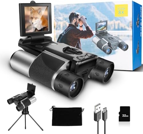 Jumelles Numériques Pour Enfants Avec Appareil Photo 48MP - Zoom 8x, écran 2,4", Vidéo 1080p, Cadeau Exploration