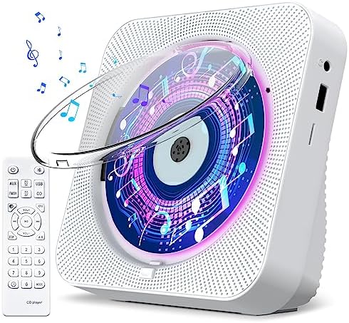 Lecteur CD Gueray avec haut-parleurs Lecteurs CD de bureau Bluetooth pour radio domestique Lecteur CD avec télécommande Haut-parleurs HiFi Cache anti-poussière Écran LED Minuterie Prise en charge AUX USB Lecture de carte TF
 Avis, Fiche Technique et Prix au Maroc