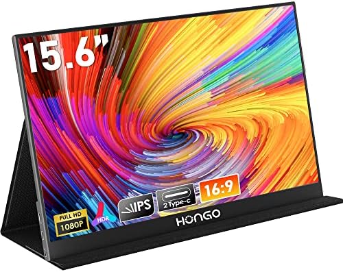 HONGO Moniteur portable 15,6" 1080p FHD USB-C pour ordinateur portable, couverture intelligente et double haut-parleur, écran d'ordinateur HDMI IPS HDR, moniteur de jeu externe pour PC, téléphone, Mac, Xbox, PS4, Switch
 Fiche Technique et Prix au Maroc