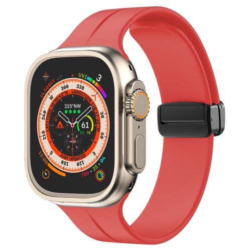 Bande de remplacement Bracelet à boucle magnétique Rouge pour Apple Watch 42/44/45/49MM
 Fiche Technique et Prix au Maroc