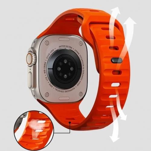 Bracelet de rechange en silicone pour Apple Watch 42/44/45/49mm
 Fiche Technique et Prix au Maroc