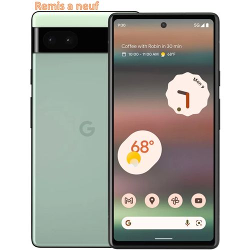 Google Pixel 6a - 6Go RAM/128Go ROM - Vert- Chargeur NN inclus - Remis a neuf
 Fiche Technique et Prix au Maroc