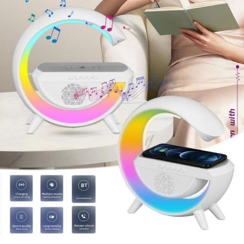 Lampe de table d'ambiance RGB avec chargement sans fil, Haut-parleurs Bluetooth
 Fiche Technique et Prix au Maroc