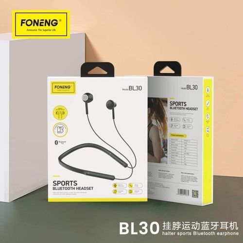 Foneng Original écouteurs sans fil BL30 Bluetooth 5.0 Neck-mounted Sports Bluetooth Earphone (Noir)
 Fiche Technique et Prix au Maroc