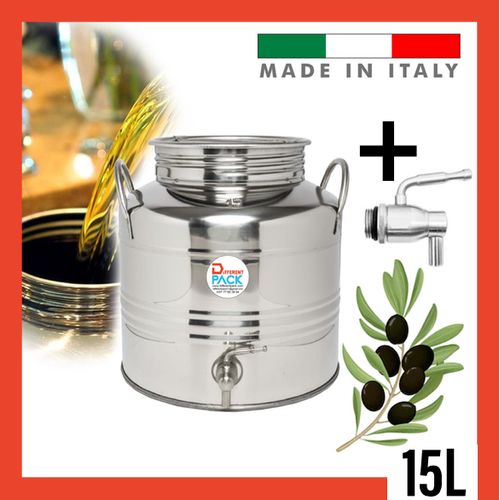 15L Citerne / bidon pour Huile D'olive en Acier Inoxydable alimentaire + Robinet
 Fiche Technique et Prix au Maroc