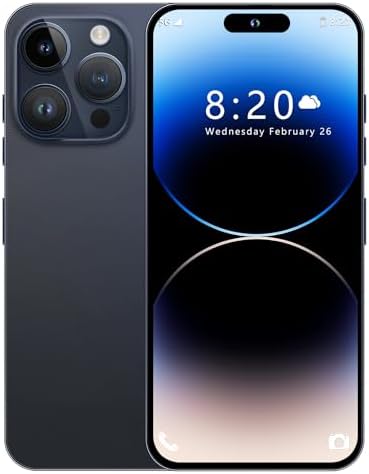 Huness I14 Pro MAX Smartphone débloqué, batterie 6800 mAh, écran HD de 6,82", 6 + 256 Go, Android 13 avec carte mémoire de 128 Go, double SIM/verrouillage d'empreintes digitales/identification faciale/GPS (bleu titane)
 Fiche Technique et Prix au Maroc