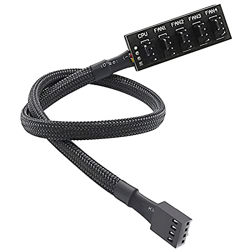 ThreeBulls PWM Fan Hub , PC CPU Cooling 4 PIN/3PIN Power Cable Hub Splitter Adapter Sleeved Case for 12V Desktop Computer Cooler Fans 1 to 5 Way (15.7 Inch) Fiche Technique et Prix au Maroc
