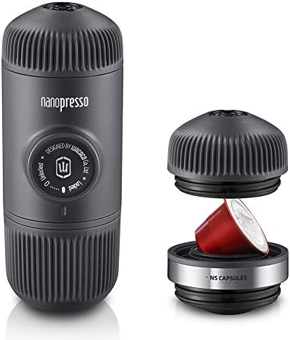 Machine à expresso portable WACACO Nanopresso fournie avec adaptateur NS, compatible avec les capsules NS et le café moulu, ensemble de machine à café de voyage manuelle, parfaite pour le camping
 Avis, Fiche Technique et Prix au Maroc