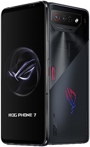 ASUS ROG Phone 7 Téléphone portable, 6,78" FHD+ 2448 x 1080 165 Hz, batterie 6000 mAh, triple caméra 50 MP/13 MP/5 MP, 16 Go de RAM, 512 Go de stockage, 5G LTE débloqué double SIM, noir fantôme, AI2205-16G512G-BK [US Version]
 Fiche Technique et Prix au Maroc