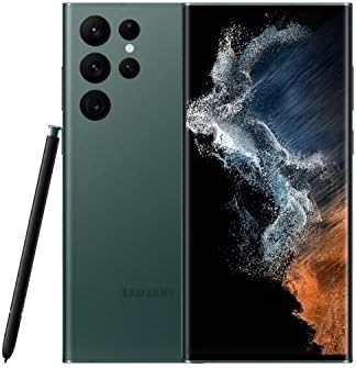 SAMSUNG Galaxy S22 Ultra Téléphone portable, smartphone Android débloqué en usine, 128 Go, appareil photo et vidéo 8K, écran d'affichage le plus lumineux, stylet S, longue durée de vie de la batterie, processeur rapide 4 nm, version américaine, 2022, vert
 Fiche Technique et Prix au Maroc