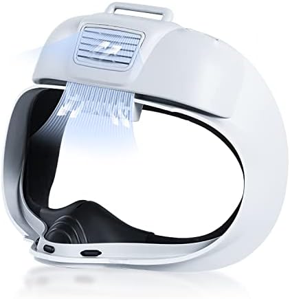 Masque VR avec coussinet en cuir souple pour accessoires Oculus/Meta Quest 2, interface faciale avec ventilateur de refroidissement pour soulager la buée des lentilles et l'air chaud blanc
 Avis, Fiche Technique et Prix au Maroc