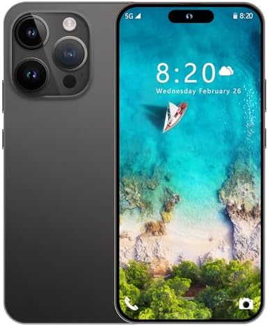 EvolveWave Téléphone portable débloqué, i15Pro Max Android 13 Smartphone 5G, 12 Go + 512 Go et 1 To, téléphone portable extensible, écran FHD 6,8", batterie 6800 mAh, appareil photo 48 + 13 MP, double SIM (noir)
 Fiche Technique et Prix au Maroc