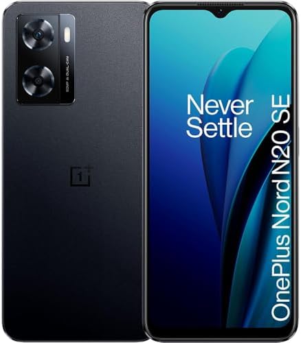 Smartphones débloqués OnePlus Nord N20 SE, MediaTek Helio G35, batterie 5000 mAh 33 W SUPERVOOC, appareil photo 50 MP, 4 Go de RAM 128 Go de ROM, noir (version UE)
 Fiche Technique et Prix au Maroc