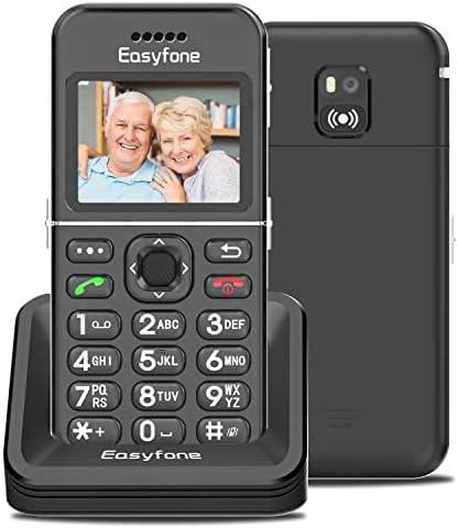 Easyfone T100 4G Téléphone portable débloqué à gros boutons pour personnes âgées, écran HD 2,0", son clair, bouton SOS avec GPS, carte SIM incluse, batterie 1500 mAh avec station de chargement, certifié FCC
 Fiche Technique et Prix au Maroc