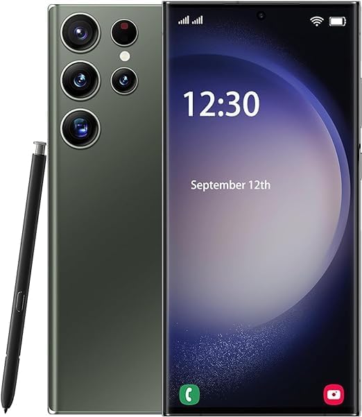 SANSHREUNI C23 Téléphone portable débloqué, smartphone 5G avec S Pen, 6 Go + 256 Go, téléphone débloqué Full Netcom, batterie 6800 mAh, écran FHD+ 6,8", appareil photo 120 Hz 80 MP, GPS/Face ID/téléphone double SIM (vert)
 Fiche Technique et Prix au Maroc