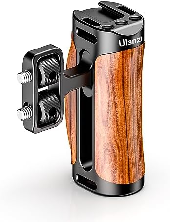 R075 Poignée en bois gauche droite compatible avec Sony A6400 A6600 A7III A7IV Nikon Canon Panasonic Cage pour appareil photo, pour iPhone/smartphone, plate-forme vidéo, accessoires de vidéographie, tournage mobile, support 1/4"
 Fiche Technique et Prix au Maroc