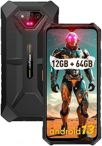 Téléphones robustes Ulefone Armor X13 débloqués, téléphone étanche IP68/IP69K, MTk Helio G36 12 Go + 64 Go, caméra de vision nocturne 50 MP + 24 MP, écran 6,52", 6320 mAh, Android 13, NFC, identification par empreinte digitale, noir
 Fiche Technique et Prix au Maroc