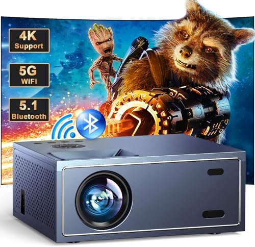 4K Support Projector with Wifi and Bluetooth, OWNKNEW Portable Mini Projectors for Outdoor Movies Use, Video Projector Compatible with TV Stick, Laptop, Smartphone, Xbox, PS5 Fiche Technique et Prix au Maroc