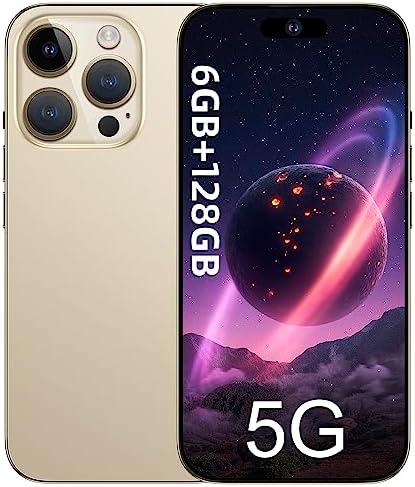 ExAchat A14 Pro Max Téléphone débloqué, 6 Go + 128 Go Android13 Smartphone 6,82" FHD+ Écran 120 Hz 64 MP Caméra 6800 mAh Double SIM Téléphone portable GPS/empreinte digitale/identification faciale (Or)
 Fiche Technique et Prix au Maroc