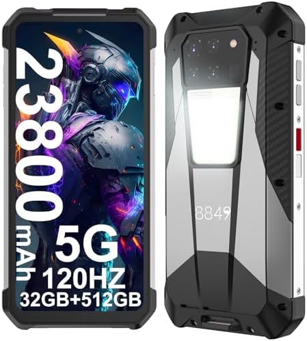 8849 Tank 3 Smartphone robuste, 23 800 mAh 5G, téléphone portable robuste d'extérieur débloqué, 32 Go de RAM + 512 Go de ROM, téléphones mobiles Android 13 étanches de 6,79", caméra principale 200 MP/OTG/NFC (support T-Mobile et Verizon uniquement)
 Fiche Technique et Prix au Maroc