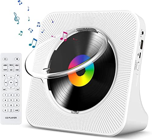 Lecteur CD Gueray Lecteur CD de bureau Bluetooth portable pour la maison avec minuterie Haut-parleurs HiFi intégrés avec écran LCD Boombox Radio FM USB Type-c
 Avis, Fiche Technique et Prix au Maroc