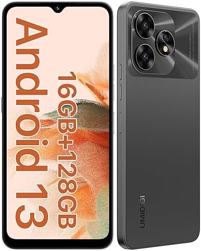UMIDIGI A15C (16 + 128 Go) Téléphone portable débloqué Android 13 NFC, téléphone portable avec caméra AI ultra claire 48 MP, batterie 5 000 mAh, écran HD Full View de 6,7 pouces, double déverrouillage, gris sidéral
 Fiche Technique et Prix au Maroc