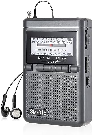 SEMIER Radio de poche personnelle AM ​​FM SW portable, radio à transistors Walkman à ondes courtes avec la meilleure réception, prise en charge de la carte TF USB, batterie rechargeable de 1200 mAh et prise pour écouteurs stéréo pour le jogging, la marche
 Avis, Fiche Technique et Prix au Maroc