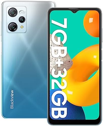 Blackview Téléphones portables débloqués, téléphones débloqués A53 (2023), 7 Go de RAM + 32 Go de ROM/1 To, téléphones Android débloqués, batterie 10 W à charge rapide 5080 mAh, Android 12, écran HD+ de 6,5", appareil photo 12 MP, déverrouillage du visage
 Fiche Technique et Prix au Maroc