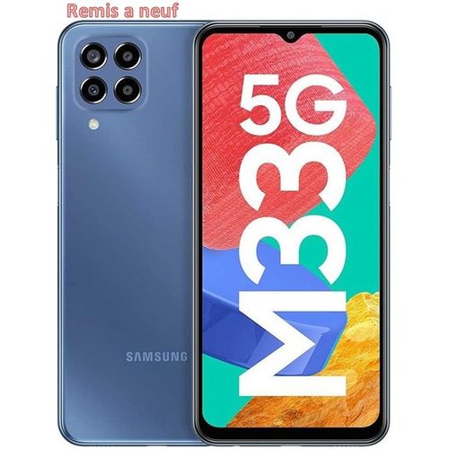 Samsung Galaxy M33 - 6.6" - 5G - 6GB RAM+128GB ROM -Chargeur NN inclus-[Remis a neuf]
 Fiche Technique et Prix au Maroc