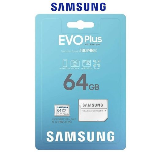 Samsung Memory Card Micro SD Carte Mémoire Micro SDXC Classe 10 64 GB 130MB/s
 Fiche Technique et Prix au Maroc