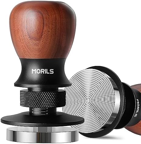 Tamper à expresso 53,3 mm, MORILS Tamper à café en bois de noyer, profondeur réglable, base en acier inoxydable, convient à tous les porte-filtres de 53,3 mm et 54 mm, accessoires pour expresso
 Avis, Fiche Technique et Prix au Maroc