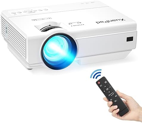 Projector, XuanPad 2024 Upgraded Mini Projector, Video Projector HD 1080P Supported, Portable Home Projector Compatible with TV Stick, HDMI, USB, Laptop, iPhone, Android for Home Entertainment Fiche Technique et Prix au Maroc
