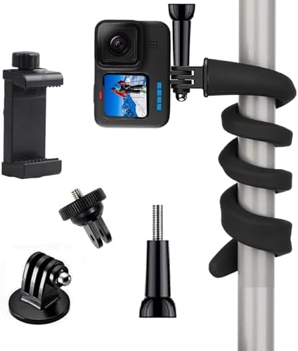 TEKCAM Support de serrage flexible pour caméra à col de cygne compatible avec smartphone de 2,32 à 3,93 pouces, GoPro Hero 12/11/10/9/8/7/Akaso EK7000/Insta360 X3/X2 et autres caméras d'action, noir, 16,5 pouces
 Fiche Technique et Prix au Maroc