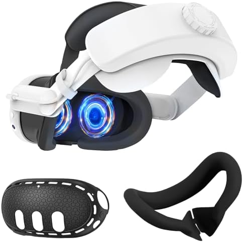 EfficVerwal Ensemble d'accessoires 3 en 1 pour Quest 3, sangle Elite réglable, sangle Meta Quest 3 Elite avec batterie, coque de protection et housse de protection en silicone Meta 3 (blanc-noir)
 Avis, Fiche Technique et Prix au Maroc
