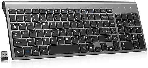 cimetech Wireless Keyboard, Compact Full Size Wireless Computer Keyboard 2.4G Ultra-Thin Sleek Design for Windows, Computer, Desktop, PC, Notebook, Laptop, Mac - Grey Fiche Technique et Prix au Maroc