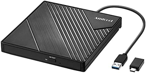 Amicool Lecteur de DVD Externe USB 3.0 USB C Graveur de CD CD/DVD +/-RW Lecteur Optique Mince Portable DVD CD ROM Graveur Graveur Duplicateur pour Ordinateur Portable PC de Bureau Windows 10/8/7 MacBook Mac Linux OS Apple
 Avis, Fiche Technique et Prix au Maroc