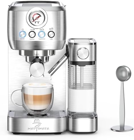 MAttinata Machine à cappuccino et machine à expresso, machine à latte avec système automatique de mousse de lait, cadeaux de Saint-Valentin pour lui/elle
 Avis, Fiche Technique et Prix au Maroc