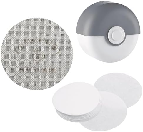 Écran à rondelle expresso avec support – Filtre en papier expresso 54 mm, 100 pièces et écran à rondelle en métal réutilisable de 1,7 mm d'épaisseur |  Compatible avec les machines à café expresso Breville série 8 et les porte-filtres de 54 mm.
 Avis, Fiche Technique et Prix au Maroc