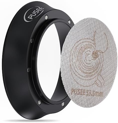 PUSEE Entonnoir doseur à expresso de 51 mm et écran à rondelle de 51 mm, anneau de dosage magnétique en aluminium et métal, réutilisable de 1,7 mm d'épaisseur, écran à rondelle à expresso de 150 μm, en acier inoxydable 316, compatible avec porte-filtre de 51 mm
 Avis, Fiche Technique et Prix au Maroc