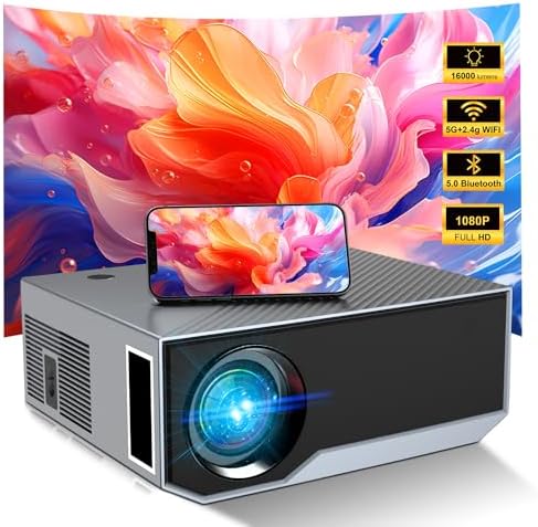 Projector with Wifi and Bluetooth, CoolEeve Native 1080P TV Movie Portable Projector Outdoor/Indoor, 2.4+5G Video Mini Projector for Home Theater, Compatible with iOS/ Android/TV Stick/HDMI/VGA/AV Fiche Technique et Prix au Maroc