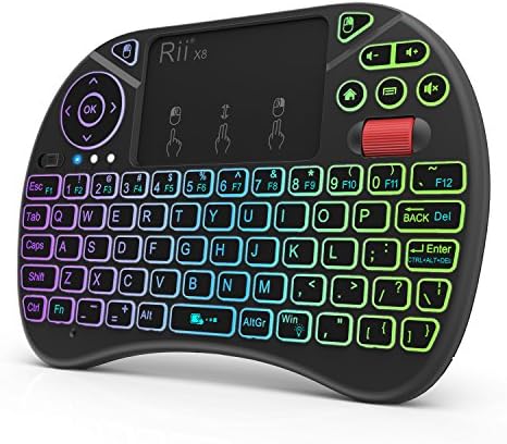 Rii X8 Mini Keyboard,2.4GHz Portable Wireless Keyboard with Touchpad Mouse,RGB Backlit,Rechargeable Battery for Android TV Box/Mac/PC/Nvidia Shield Fiche Technique et Prix au Maroc