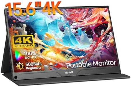 Intehill Moniteur portable 4K 15,6" haut de gamme A+ 4K pour ordinateur portable et mini PC, moniteur portable 3840 x 2160 USB-C et HDMI, moniteur de jeu portable avec haut-parleurs, HDR (aluminium noir)
 Fiche Technique et Prix au Maroc